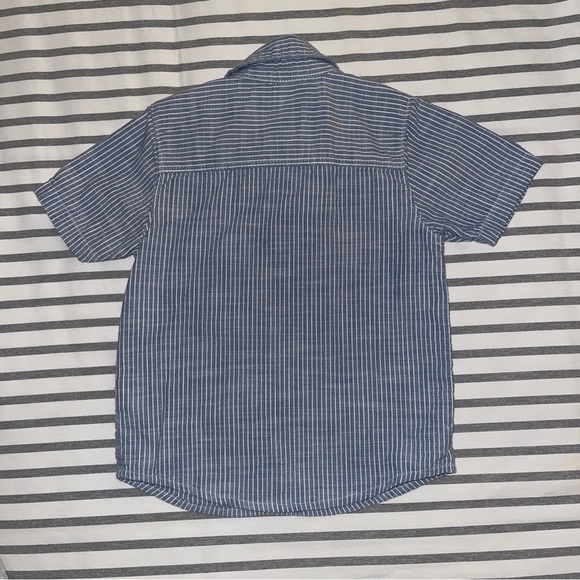 Osh Kosh B’Gosh Chambray Stripe Short Sleeve Button Down Shirt 3T - Picture 3 of 4